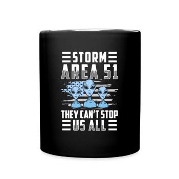 UFO Funny Extraterrestrial Planet - Full Colour Mug - black - Front