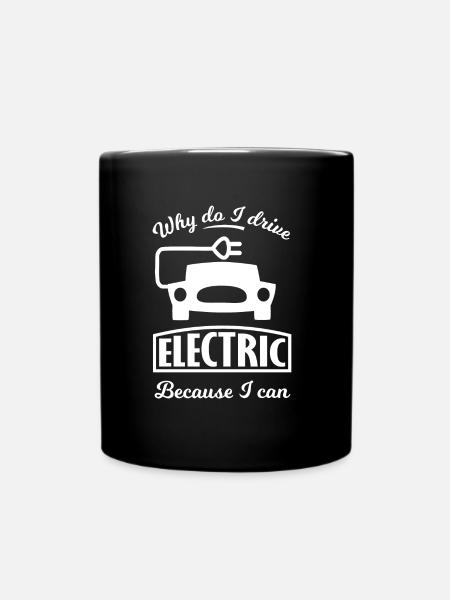 Das Elektroauto - Tasse einfarbig - Schwarz