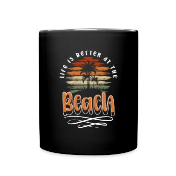 Strand Sonne Surfen Sand - Tasse einfarbig - Schwarz - Vorne