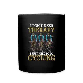 Radsport Radfahren Radrennen - Tasse einfarbig - Schwarz - Vorne