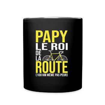 Papy Cycliste vélo grand père velo - Mug uni - noir - Devant