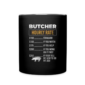 Travaux de grillades de boucherie - Mug uni - noir - Devant