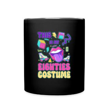 80er Cool - Tasse einfarbig - Schwarz - Vorne