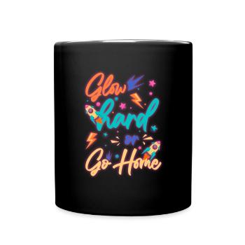Neon Vintage Kassette Leuchtreklame - Tasse einfarbig - Schwarz - Vorne