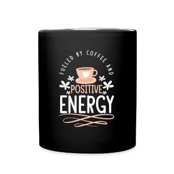 Positiv Mantra Stark - Tasse einfarbig - Schwarz - Vorne