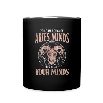 Widder Geburtstag Stolz - Tasse einfarbig - Schwarz - Vorne