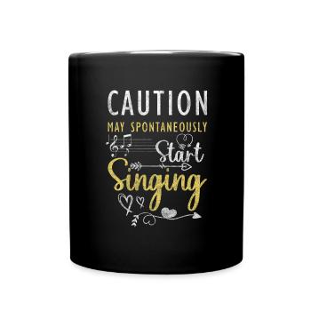 Singen Musiker Singstimme Rampenlicht - Tasse einfarbig - Schwarz - Vorne