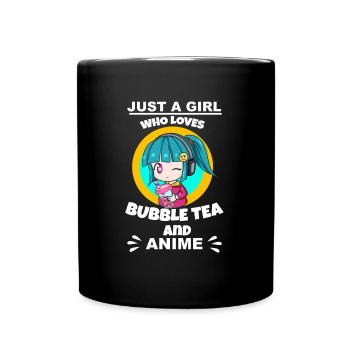 Bubble Tea Bubble Tee Mädchen Geschenk - Tasse einfarbig - Schwarz - Vorne