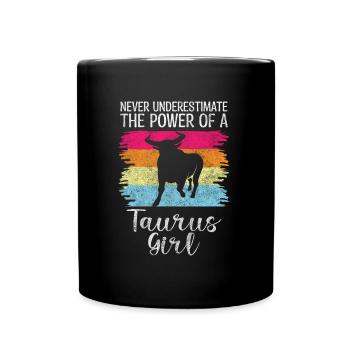 Stier Geburtstag Planet Sternbild - Tasse einfarbig - Schwarz - Vorne