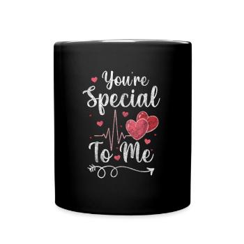 Herz Valentinstag Verliebt - Tasse einfarbig - Schwarz - Vorne