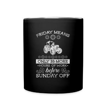 Travail de l’agriculteur Femme de l’agriculteur Tracteurs - Mug uni - noir - Devant