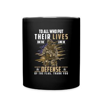 Drapeau militaire de la paix à la frontière - Mug uni - noir - Devant