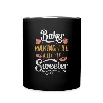 Chef pâtissier pâtissier cupcake - Mug uni - noir - Devant