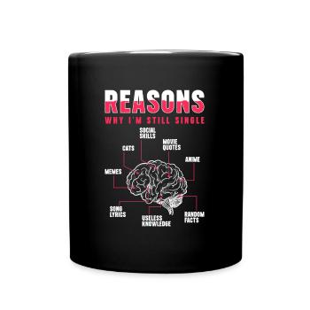 Alone Relationship Bachelorette Single - Full Colour Mug - black - Front