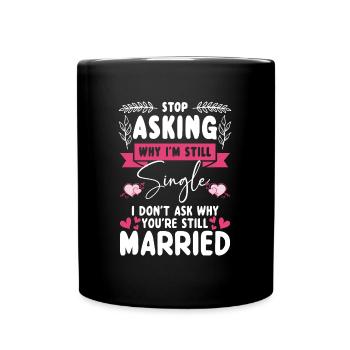 Statut de relation amoureuse solo Solitaire - Mug uni - noir - Devant