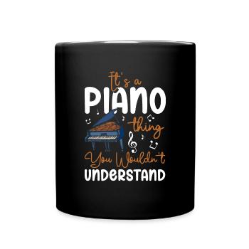 Piano Art Musical Instrument Clef - Full Colour Mug - black - Front