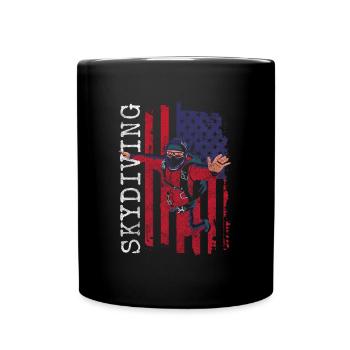 Skydiving Jumping Sport Base Jumping - Full Colour Mug - black - Front