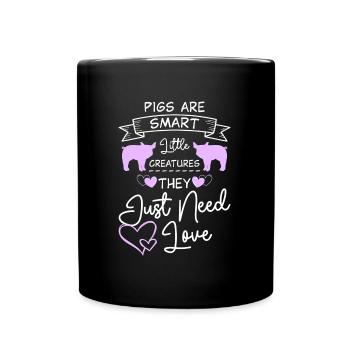 Teacup Schwein Hausschwein Schweinchen Winzig - Tasse einfarbig - Schwarz - Vorne