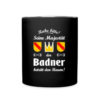 Der badische König - Tasse einfarbig - Schwarz - Vorne
