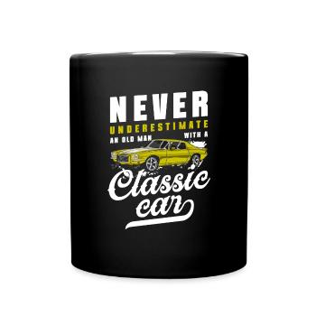 Auto Musclecar Old School Alt - Tasse einfarbig - Schwarz - Vorne