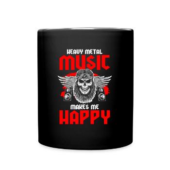 Metal Metal Band Rockabilly E-Gitarre - Tasse einfarbig - Schwarz - Vorne