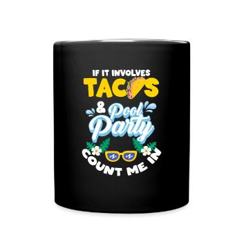 Piscine Natation Flamant - Mug uni - noir - Devant