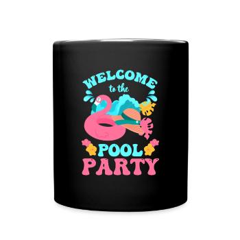 Swmming Pool Partymonster Erholung Gartenparty - Tasse einfarbig - Schwarz - Vorne