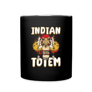 Amérindien Amérindien Bijoux en plumes Aigle - Mug uni - noir - Devant