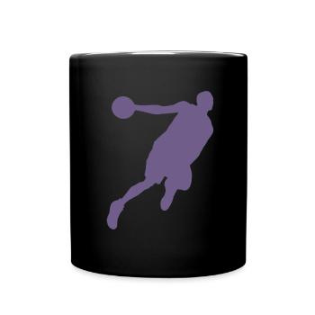 Silhouette de joueur de basketball, design sportif dynamique - Mug uni - noir - Devant