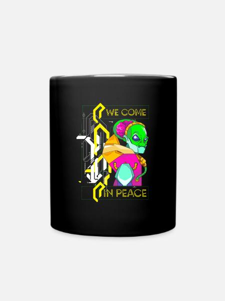 Future Retro Synthwave Scifi - Full Colour Mug - black
