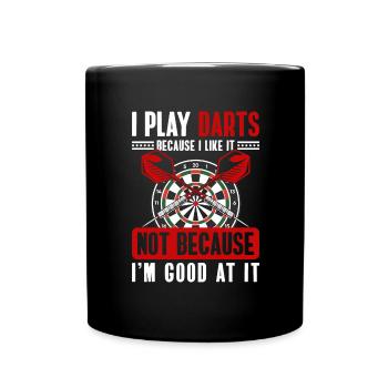Dart Dartboard Sport Wettkampf - Tasse einfarbig - Schwarz - Vorne