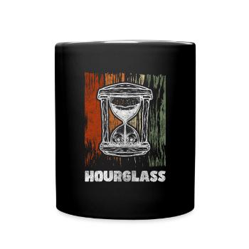Uhr Lebenszeit Modern Sand - Tasse einfarbig - Schwarz - Vorne