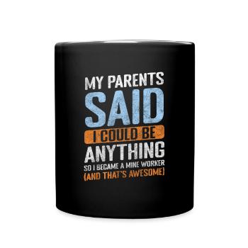 Miner Mining Shovel Work - Full Colour Mug - black - Front