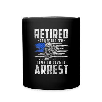Policewoman Stop Crime Scene Siren - Full Colour Mug - black - Front