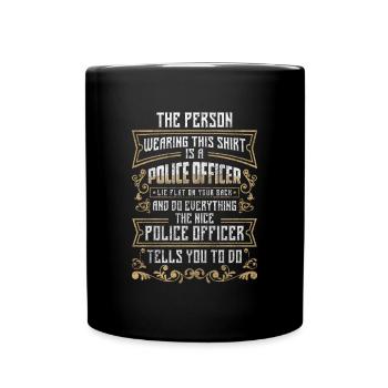 Menottes du shérif de la police - Mug uni - noir - Devant