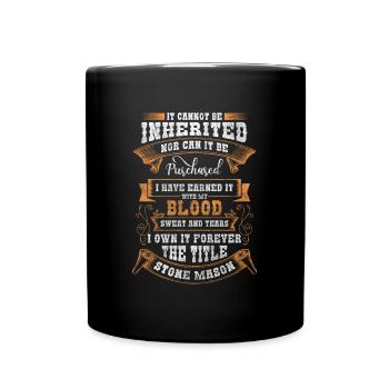 Stein Beruf Zunft - Tasse einfarbig - Schwarz - Vorne