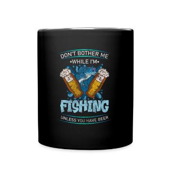 Angel Fische Köder Sport - Tasse einfarbig - Schwarz - Vorne