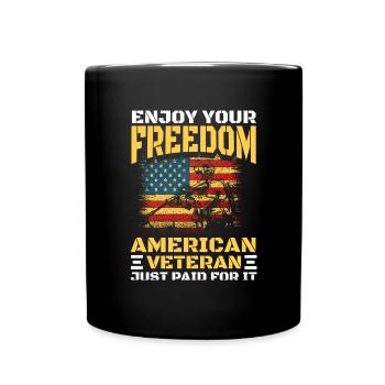 USA Flag Military Tourist - Full Colour Mug - black - Front