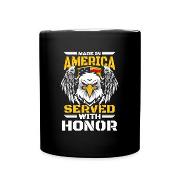 USA Flagge Amerikanischer Traum Tourismus - Tasse einfarbig - Schwarz - Vorne