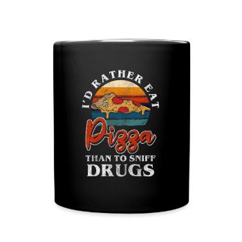 Drogenfrei Clean Marihuana - Tasse einfarbig - Schwarz - Vorne