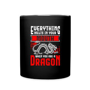Drache Stärke Tattoo - Tasse einfarbig - Schwarz - Vorne