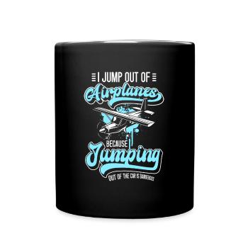 Fallschirmspringer Adrenalin Fliegen Base Jump - Tasse einfarbig - Schwarz - Vorne