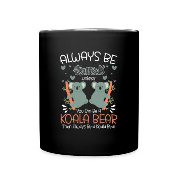 Koala Bär Beuteltier Baum - Tasse einfarbig - Schwarz - Vorne