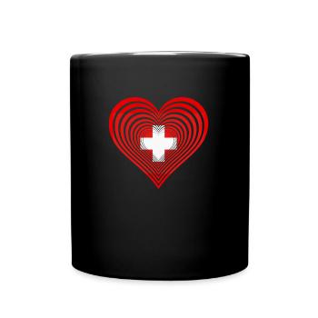Schweiz Swiss - Tasse einfarbig - Schwarz - Vorne