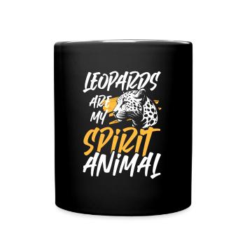 Leopard Raubkatze Raubtier - Tasse einfarbig - Schwarz - Vorne