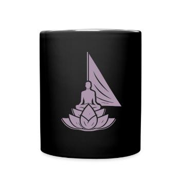 Meditation Sailboat Lotus Inner Peace - Full Colour Mug - black - Front