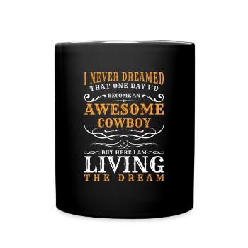 Wilder Westen Pferd Revolver - Tasse einfarbig - Schwarz - Vorne