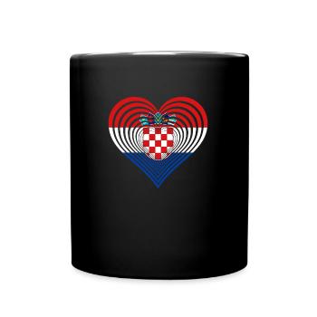 Kroatien - Tasse einfarbig - Schwarz - Vorne