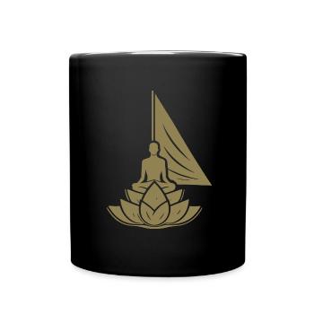 Meditation Sailboat Lotus Inner Peace - Full Colour Mug - black - Front