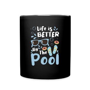 Swimming Pool Schwimmbad Pool Party Tauchen - Tasse einfarbig - Schwarz - Vorne